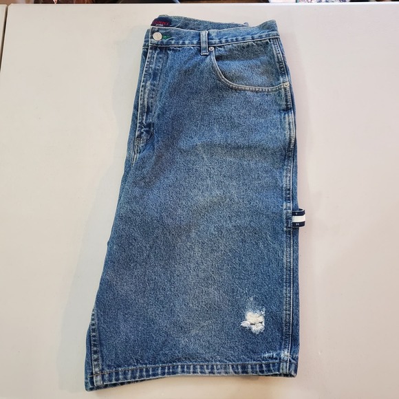 Tommy Hilfiger Jean Shorts Distressed Blue Medium Wash Men's W 38 - Picture 4 of 10